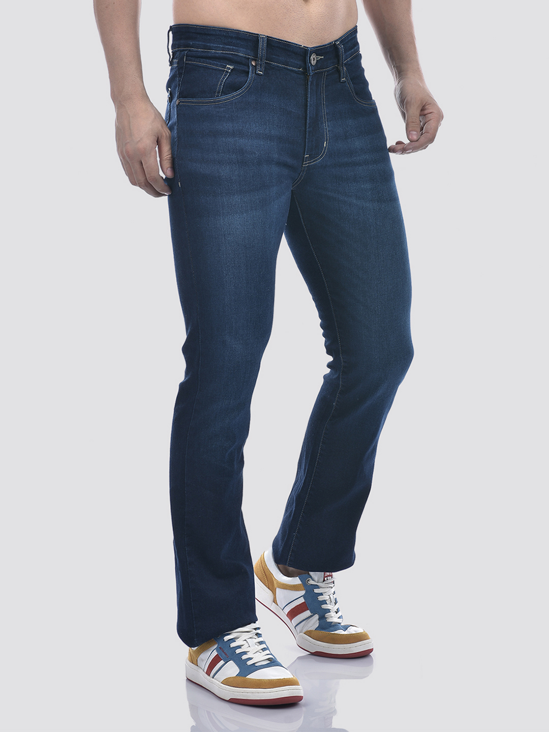 Numero Uno Men Solid Dark Blue Jeans